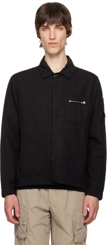 Jakna C.P. Company C.P. Company Cotton Linen Overshirt Črna | 18CMOS200A-006273G, 0