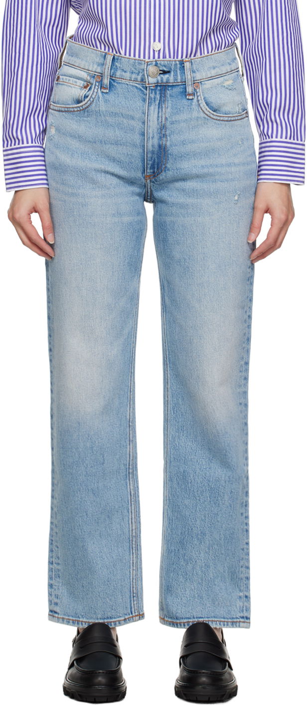 Kavbojke rag & bone Rag & Bone Harlow Straight Leg Jeans Modra | WDD23S2934B7LO