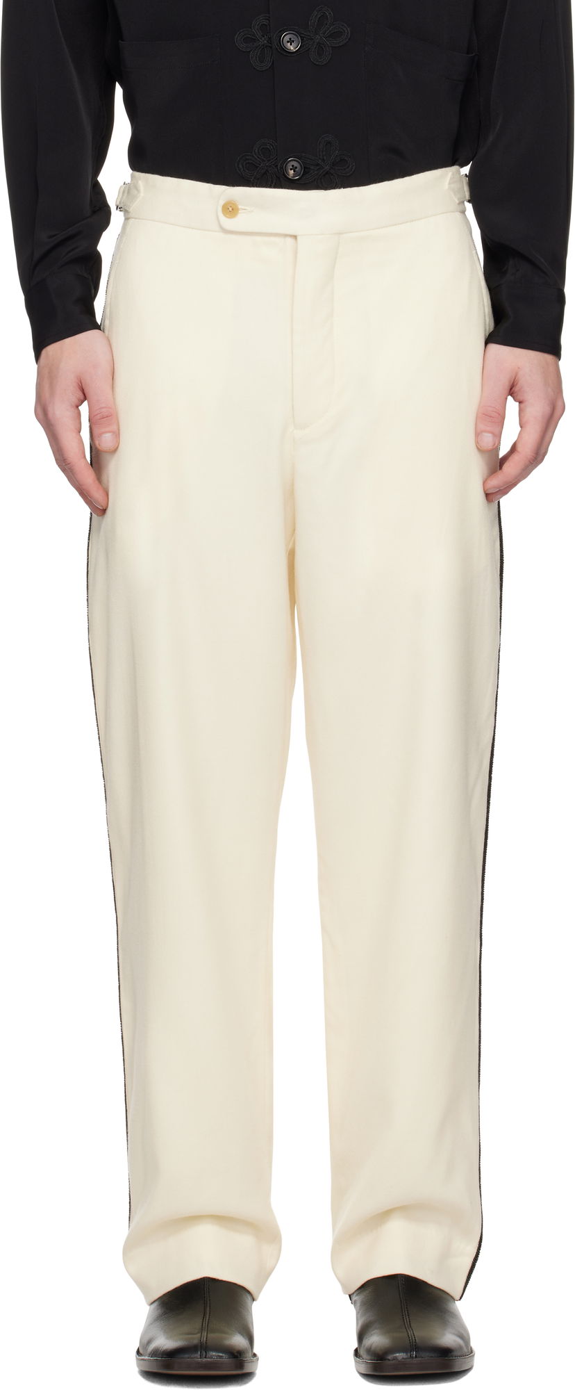 Hlače Bode Beaded Player Trousers Bela | MRF24BT028