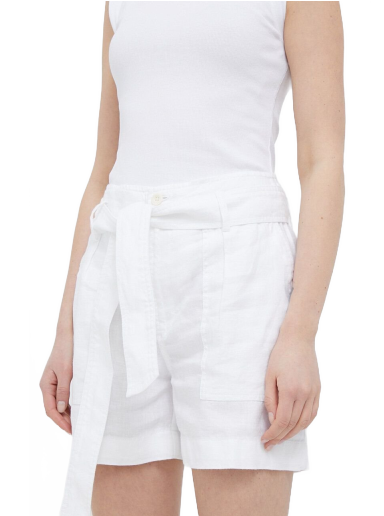 Kratke hlače Polo by Ralph Lauren Regular Fit High Waist Linen Shorts Bela | 200862093