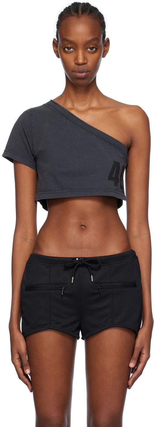 Majica brez rokavov Courrèges Tuba One Shoulder Cropped T-Shirt Siva | 124JTO238JS0109