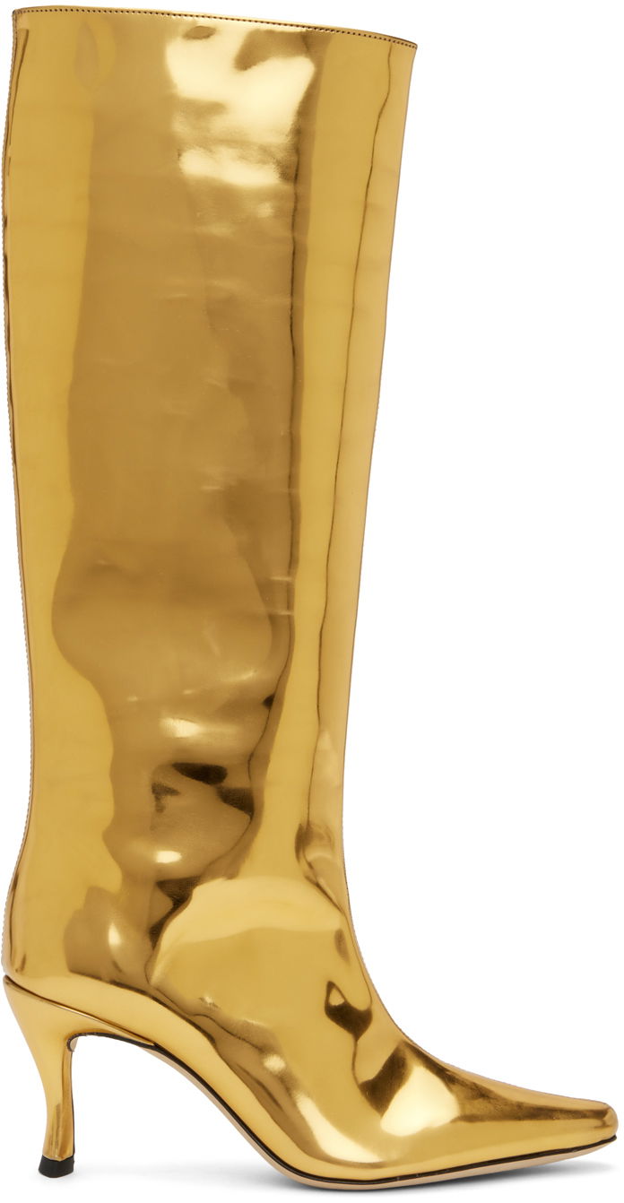 Obleke BY FAR BY FAR Stevie 42 Knee-High Boots Kovinski | 22FWSVIGDLAC