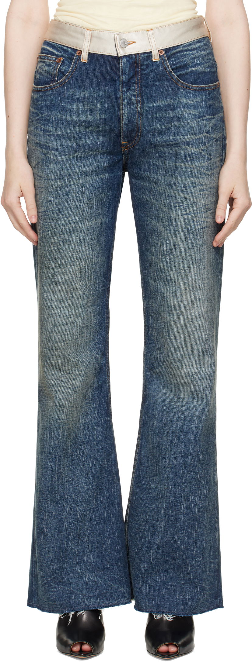Kavbojke Maison Margiela MM6 Maison Margiela Bootcut Jeans Modra | S62LB0188 M30016