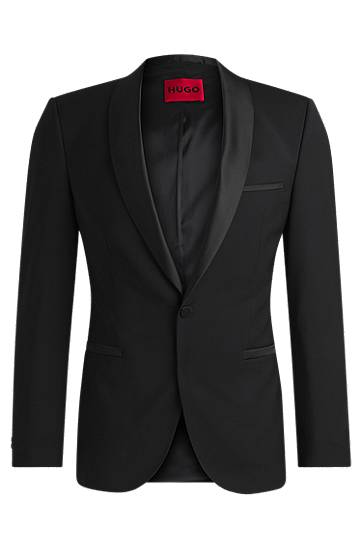 Jakna BOSS HUGO Extra-Slim-Fit Tuxedo Jacket Črna | 50476333