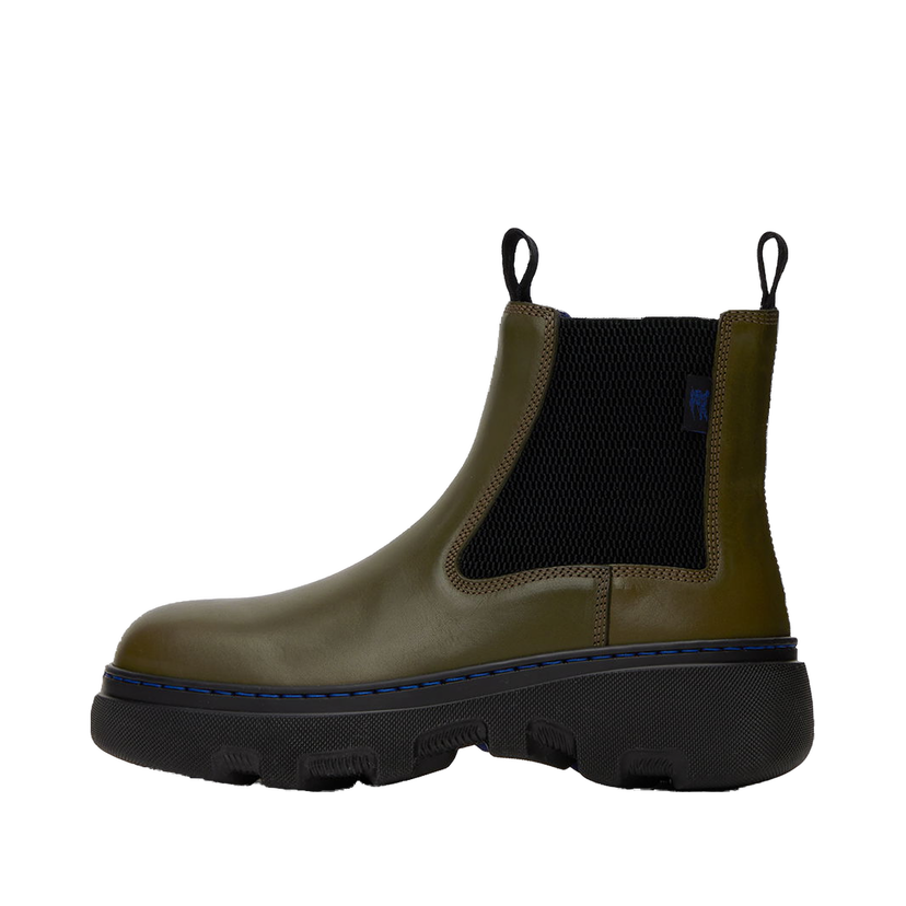 Superge in čevlji Burberry Green Leather Creeper Chelsea Boots Zelena | 8092585
