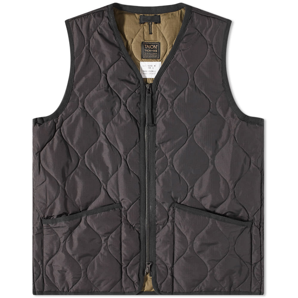 Telovnik TAION Military Zip V-Neck Down Vest Črna | TAION-001ZML-1-BLK, 0