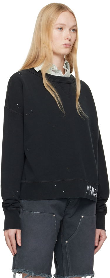 Pleteni pulover Maison Margiela Maison Margiela Graffiti Logo Sweatshirt Črna | S50GU0237 M25019, 1