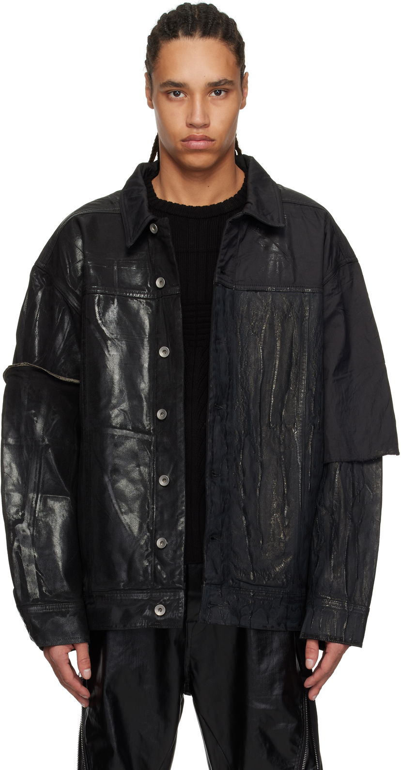 Jakna Rick Owens Rick Owens DRKSHDW Hollywood Jumbo Worker Denim Jacket Črna | DU01E3761 COMW1