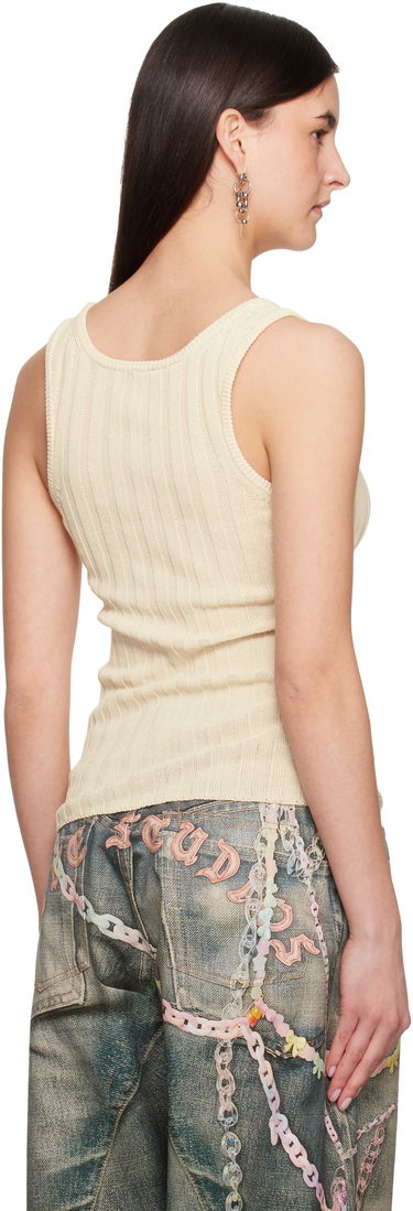 Majica brez rokavov Acne Studios Acne Studios Open Cotton Tank Top Bež | A60565-, 2