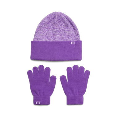 Rokavice Under Armour Under Armour Combo JR Beanie and Gloves Set Lila | 1386642-525, 0
