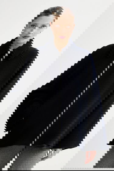 Jakna Samsoe Samsoe ALMA Wool Cape Jacket Mornarica | F23300184, 3