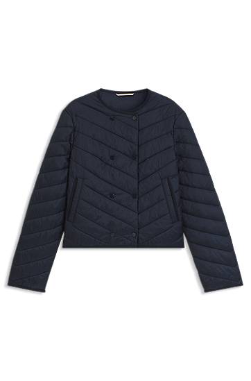 Puhovka BOSS Water-Repellent Double-Breasted Quilted Jacket Mornarica | 50543249