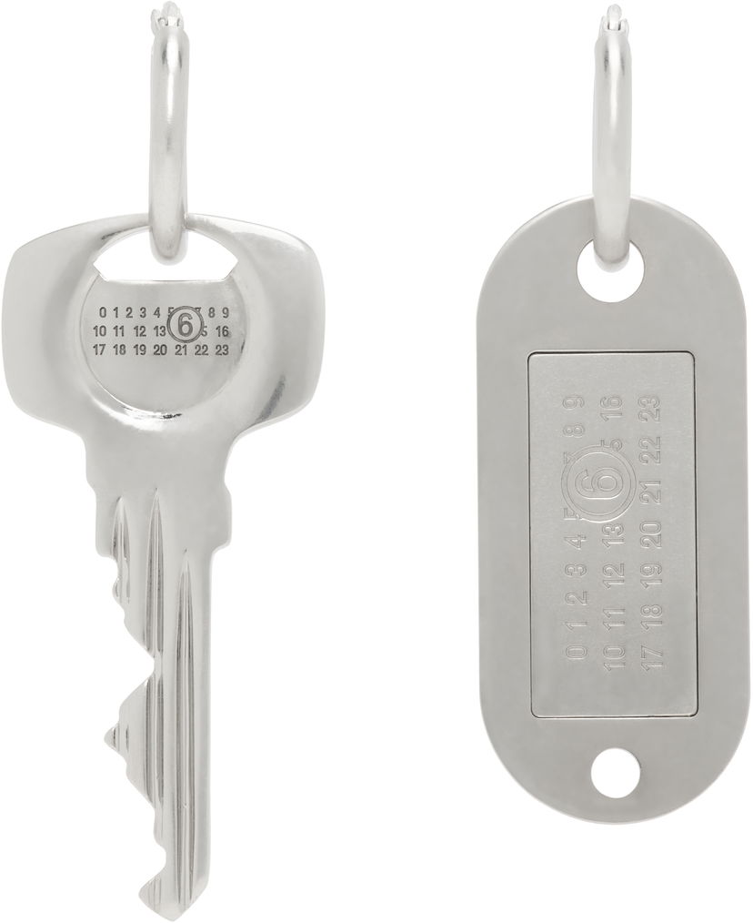Obeski za ključe Maison Margiela MM6 Maison Margiela Key and Number Tag Earrings Kovinski | SM6VG0090 P7210