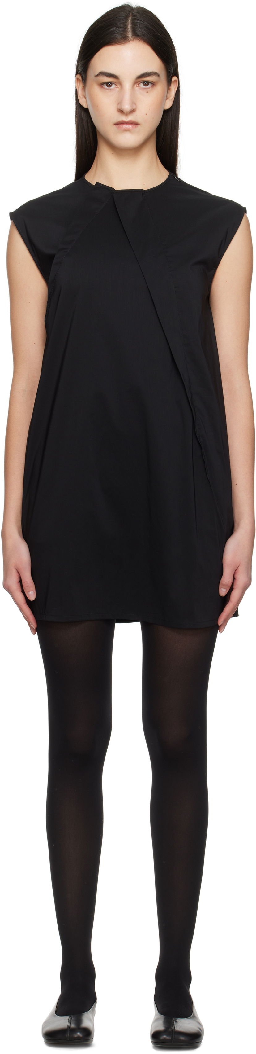 Obleke Maison Margiela MM6 Maison Margiela Shirting Darting Mini Dress Črna | S52DA0066 M35043