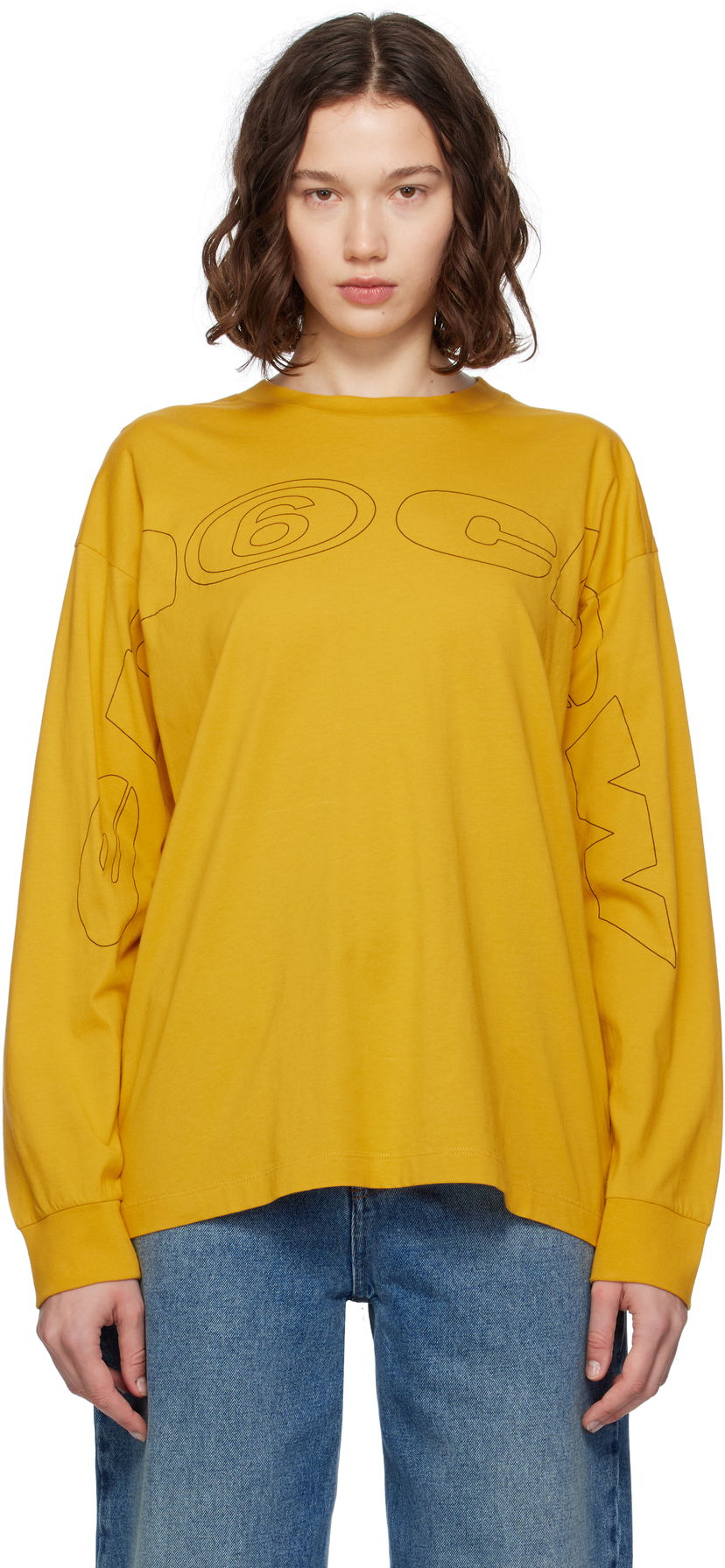 Majica Maison Margiela MM6 Maison Margiela Long Sleeve T-Shirt Rumena | SH0NH0017 S24312