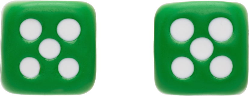 Uhani VEERT VEERT 'The Enamel Dice' Earrings Zelena | OR03GREEN