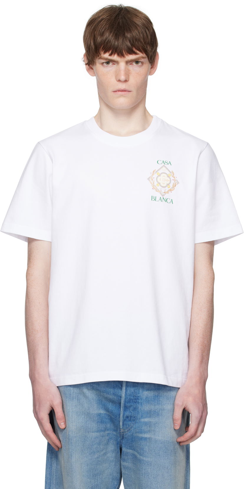 Majica Casablanca Casablanca Championship Diamond Print T-Shirt Bela | MPF25-JTS-001-11-EX