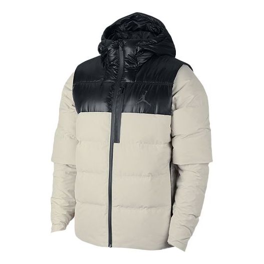 Puhovka Jordan Air Jordan Stay Warm Hooded Colorblock Down Jacket Bež | 924676-072