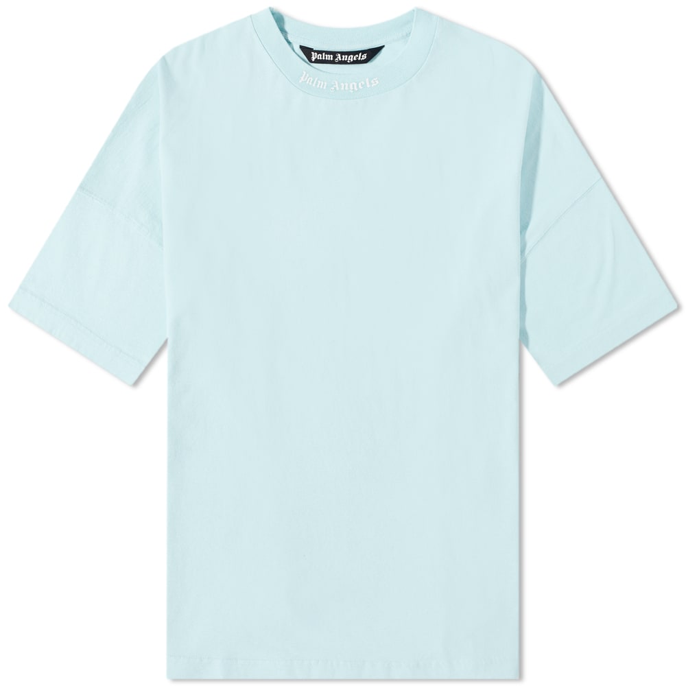 Majica Palm Angels Oversized Mock Neck Logo Tee Turkizna | PMAA002C99JER0064001, 0