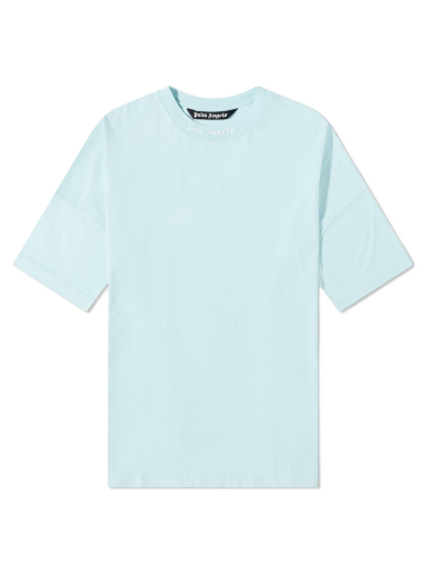 Majica Palm Angels Oversized Mock Neck Logo Tee Turkizna | PMAA002C99JER0064001