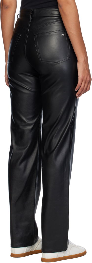 Hlače rag & bone Harlow Faux-Leather Pants Črna | WCW24F7006GR06, 2