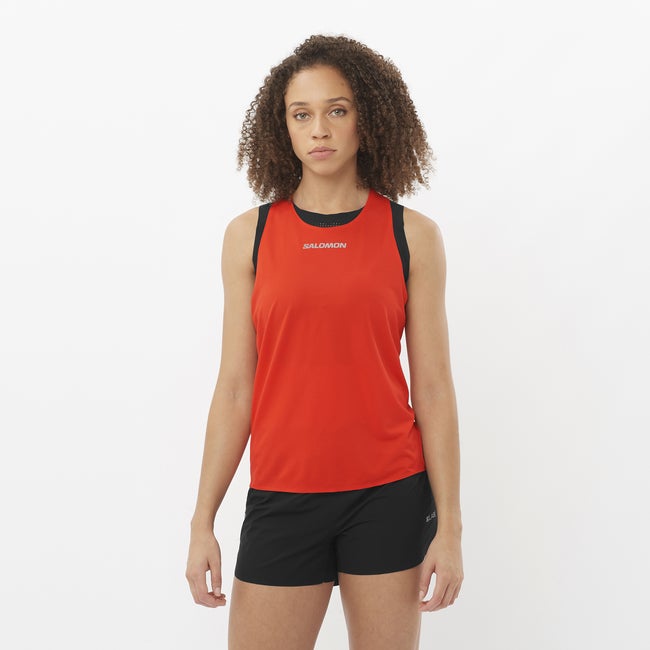 Majica brez rokavov Salomon S/Lab Speed Tank Top Rdeča | LC2695500