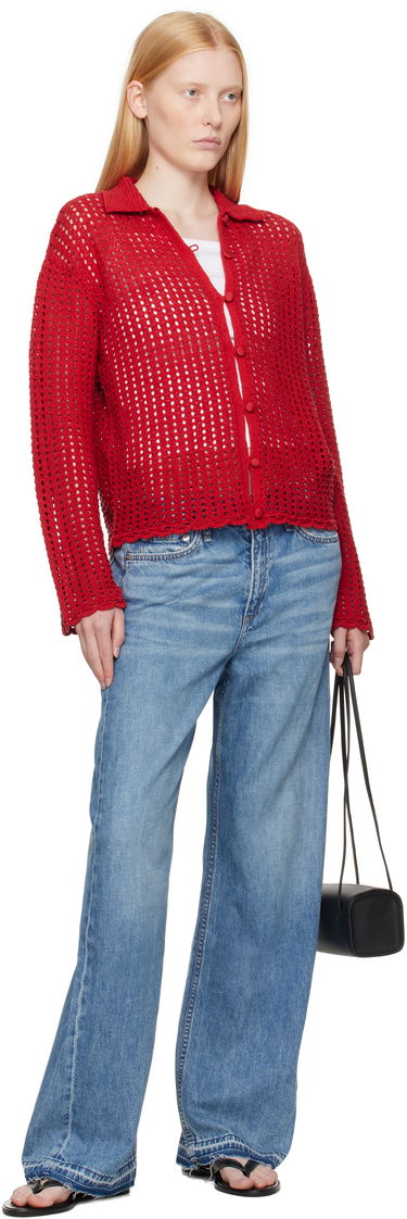 Pleteni pulover rag & bone Rag & Bone Khloe Knit Cardigan Rdeča | WAS25P020BR20, 3