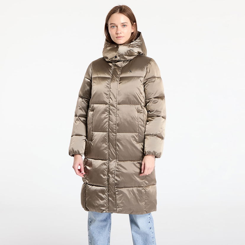 Puhovka CALVIN KLEIN Shiny Satin Puffer Coat Brindle Bež | J20J224617 PAV