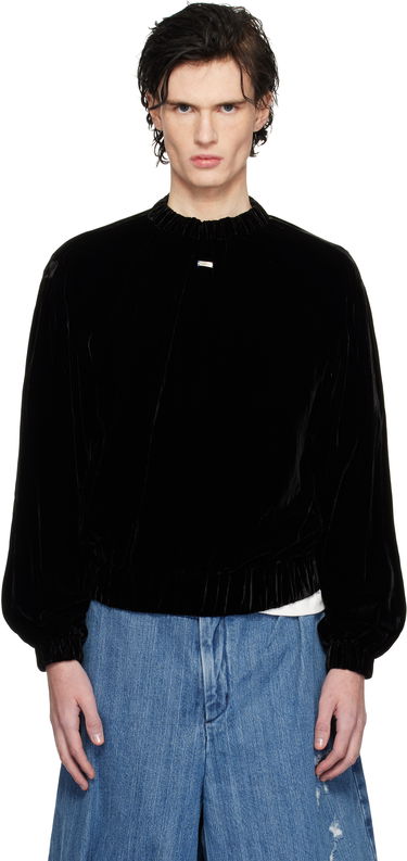 Pulover ADER ERROR Velvet Relaxed Fit Sweatshirt Črna | BN01FWSW0101BK, 0