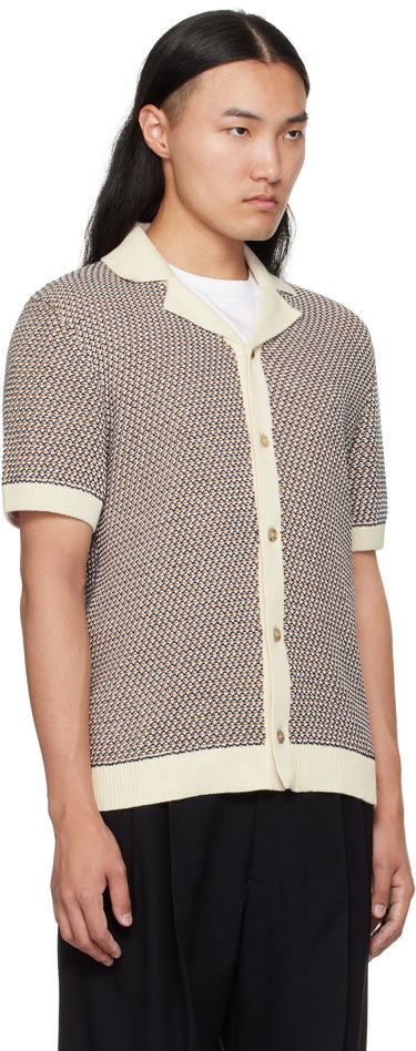 Pleteni pulover BOSS Regular-Fit Knitted Cotton Cardigan Bež | 50543163, 2