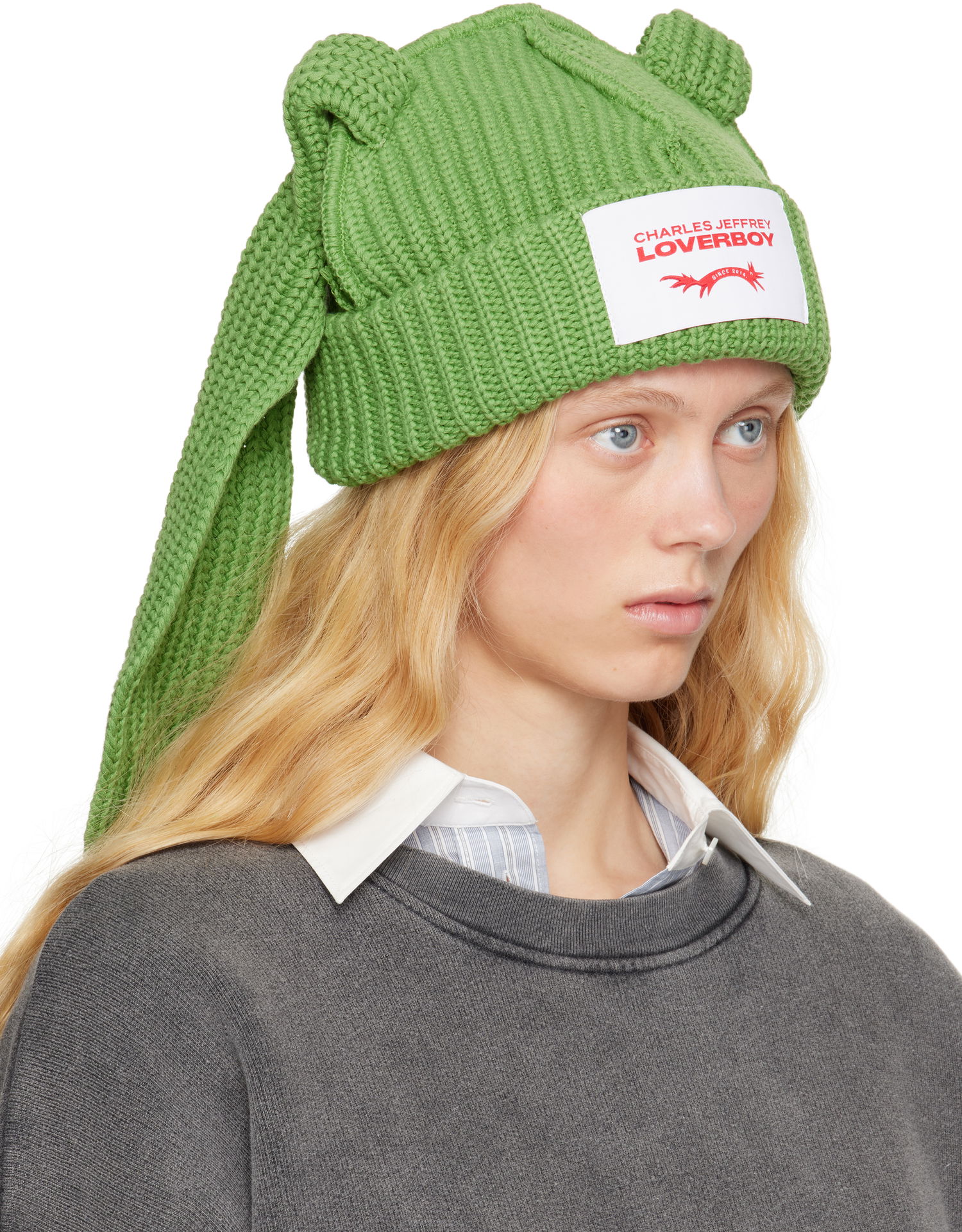 Beanie Charles Jeffrey Loverboy Charles Jeffrey LOVERBOY Chunky Rabbit Beanie Zelena | 54130403, 1