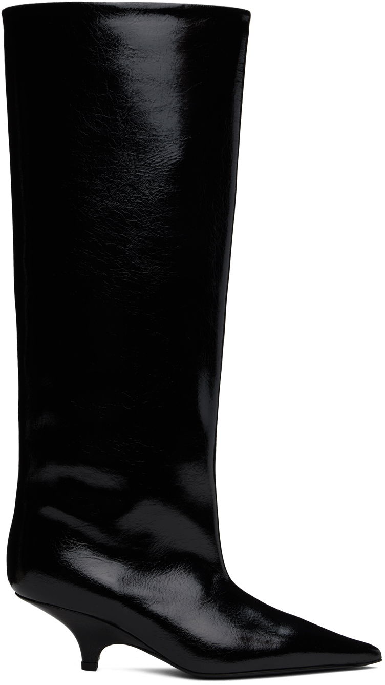 Superge in čevlji TOTEME 'The Wedge-Heel' Kitten Heel Boots Črna | 244-WAS0192-LE0020