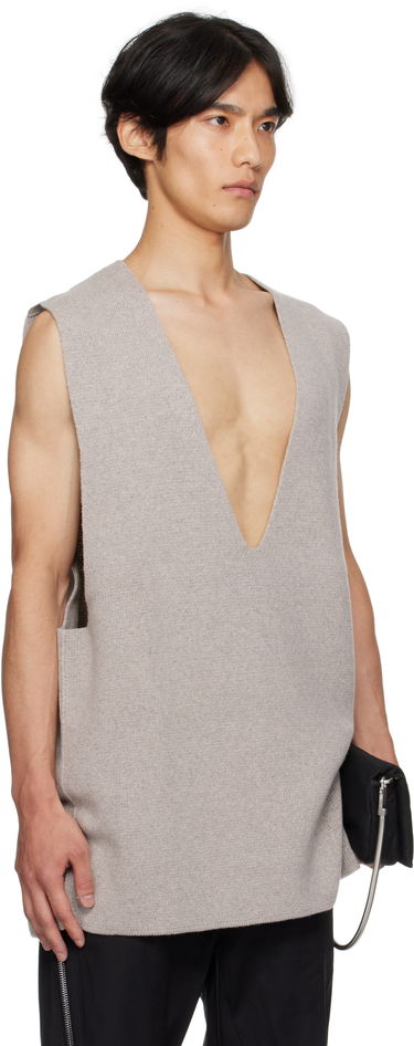 Majica brez rokavov Rick Owens Rick Owens Concordians V-Neck Tank Top Črna | RU02E1683 CHWSR, 4