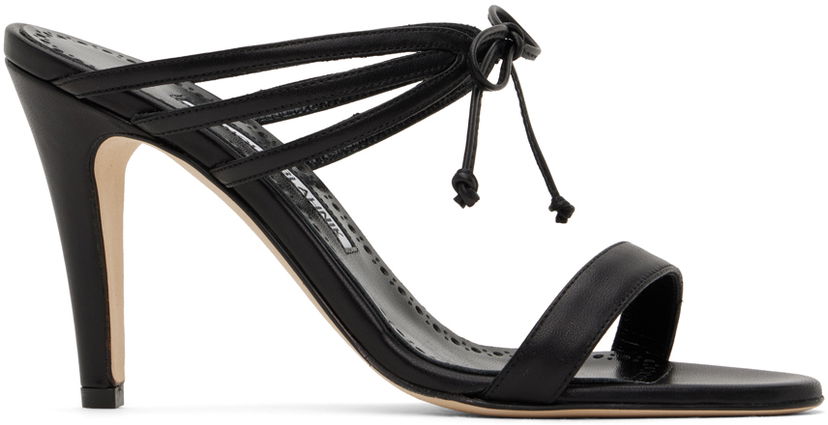 Modni dodatki Manolo Blahnik Manolo Blahnik Bomasan Tie Heeled Sandals Črna | 423-1653