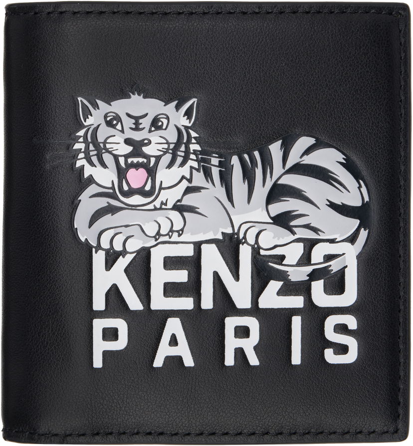 Denarnica KENZO Kenzo Paris 'Kenzo Varsity' Leather Mini Wallet Črna | FF55PM603L46