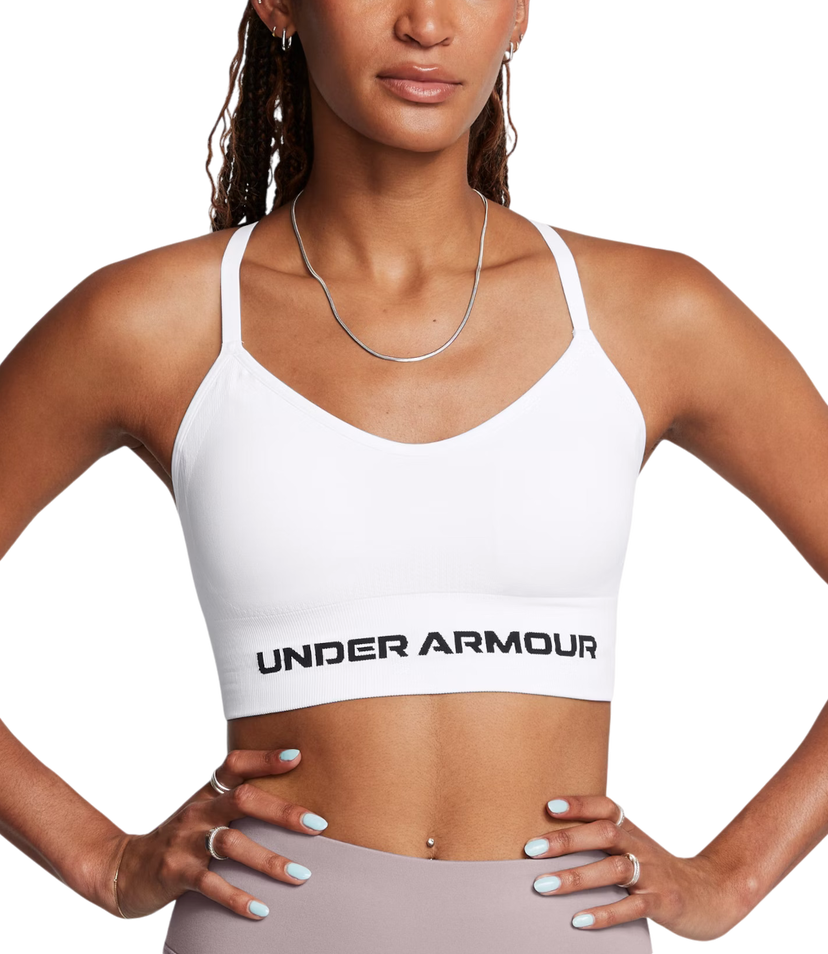 Modrček Under Armour Seamless Low Bra Bela | 1384417-100