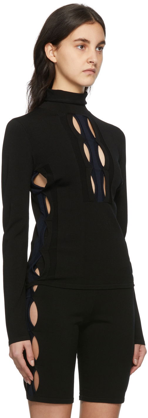 Pleteni pulover Dion Lee Double Hosiery Turtleneck Top Mornarica | C7035R22, 1