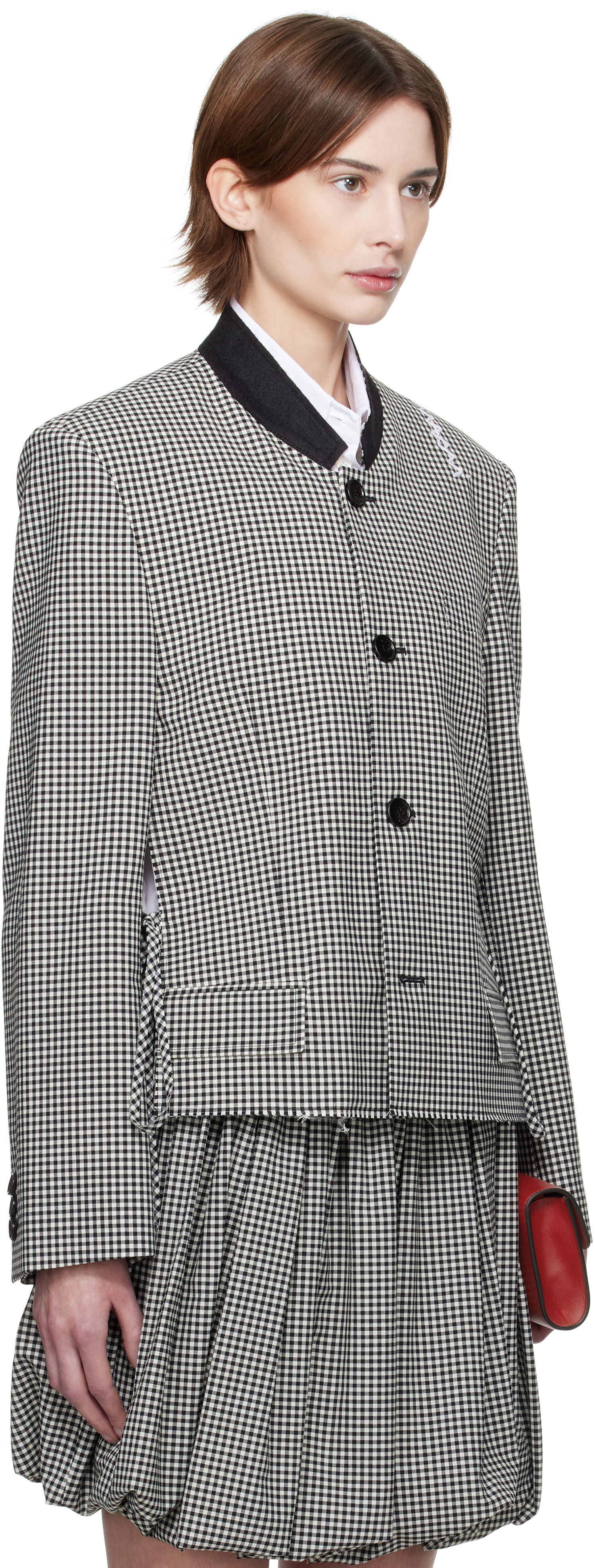 Krila Marni Marni Gingham Cropped Jacket Večbarvna | GIMA0283QS UTP787, 1