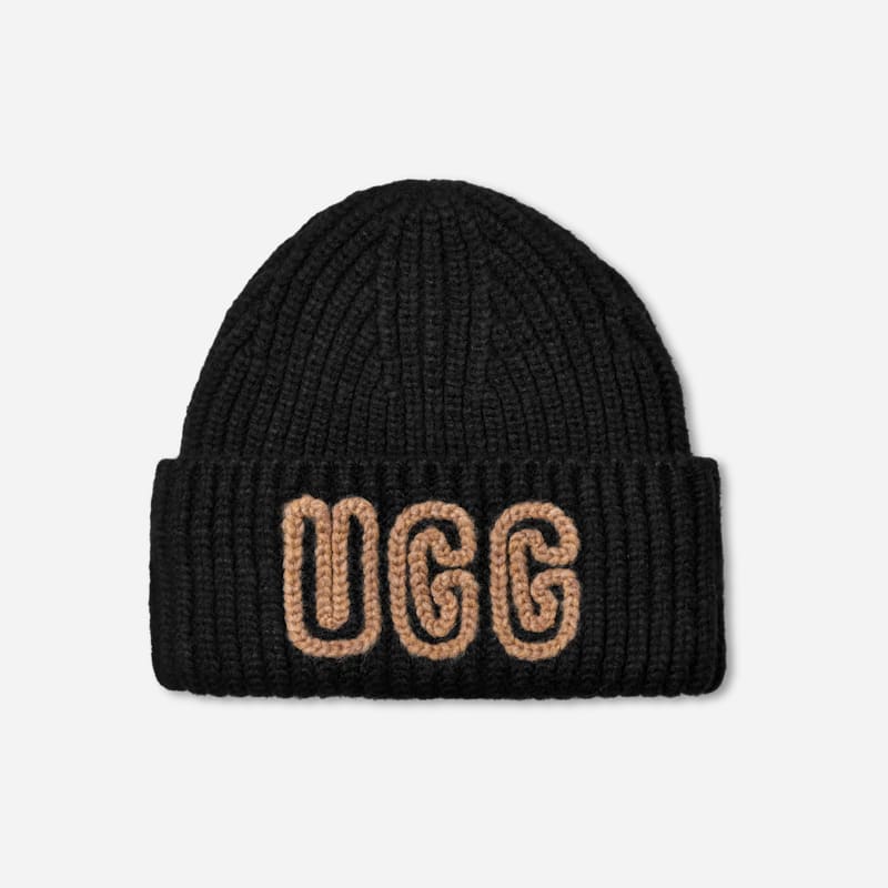 Beanie UGG Ribbed Beanie Črna | 102345-BLK