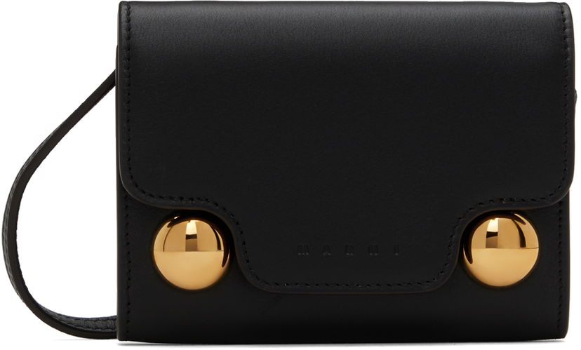 Denarnica Marni Black Coin Holder Wallet Črna | PFMO0113U0 P6948
