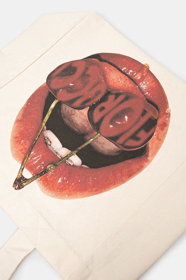 Tote bag Fiorucci Mouth Print Canvas Tote Bag Bela | U01FPABA207CO03WH02, 3