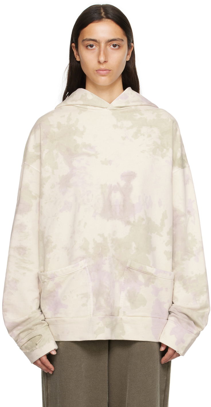 Pulover We11done Distressed Hoodie Bež | WD-TH3-23-758-U-IV