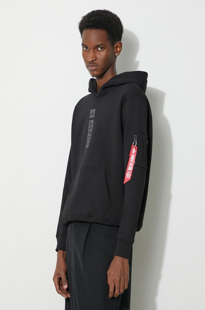 Pulover Alpha Industries Hoodie With Print Črna | 146338