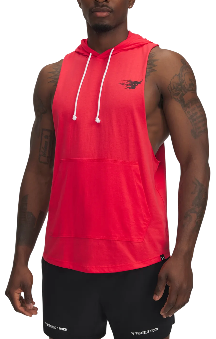 Majica brez rokavov Under Armour Project Rock Sleeveless Hoodie Rdeča | 1389947-989