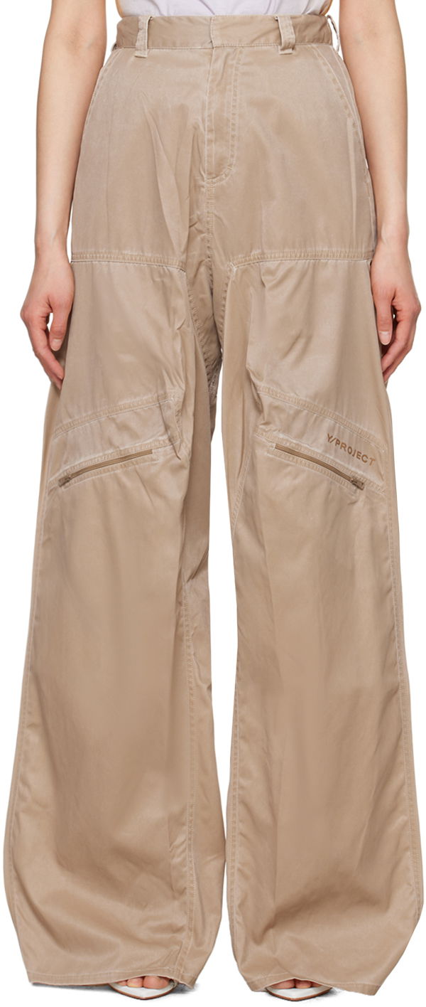 Hlače Y/PROJECT Pop-Up Trousers Bež | 203PA003