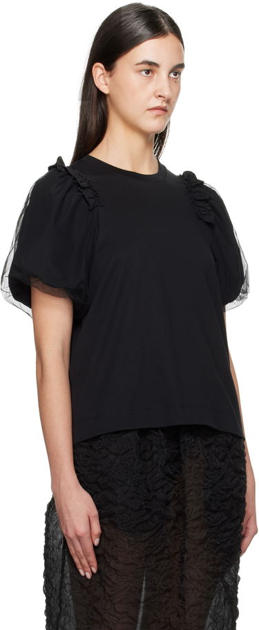 Majica Simone Rocha Simone Rocha Tulle Overlay Puff Sleeve T-Shirt Bela | 5179 0553, 4