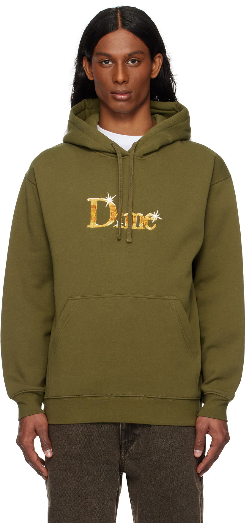 Pulover Dime Classic Shiny Hoodie Zelena | DIME2SP2545OLI