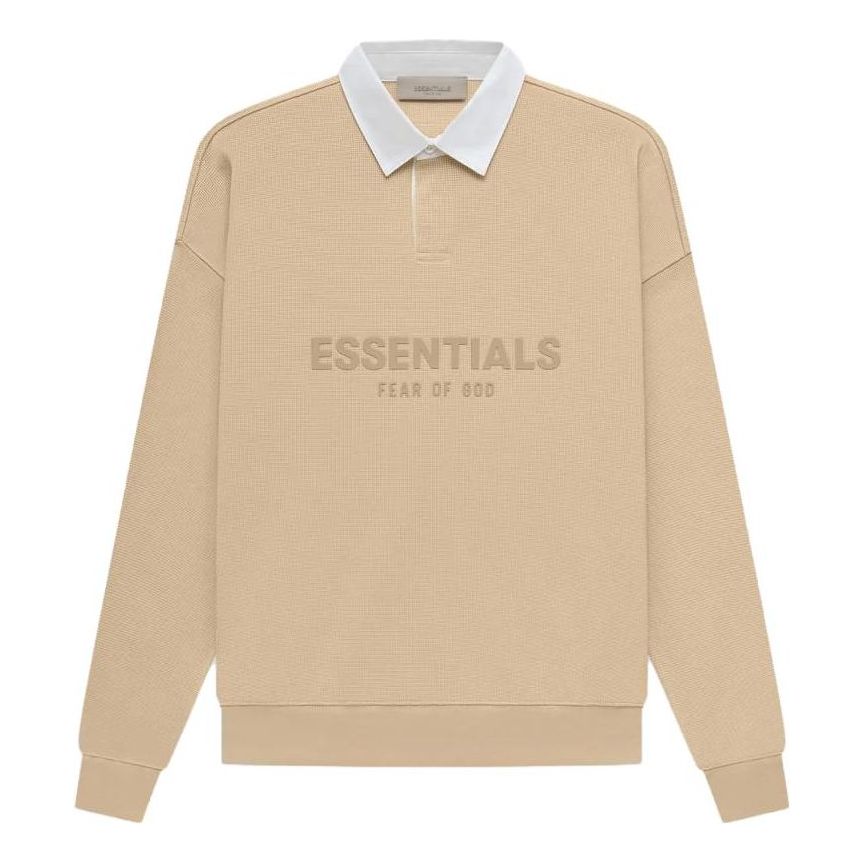 Polo majica Fear of God Essentials Waffle Long Sleeve Polo Bež | FOG-SS23-055, 0