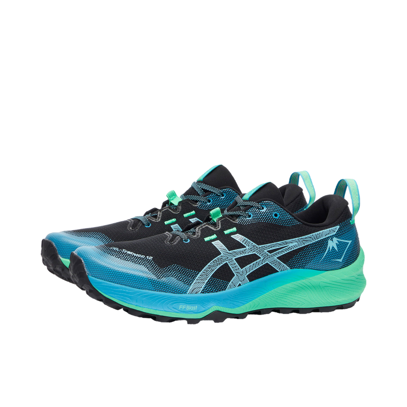 Tek Asics GEL-TRABUCO 12 Sneakers in Black/Bright Cyan, Size UK 10 | END. Clothing Turkizna | 1011B799-002
