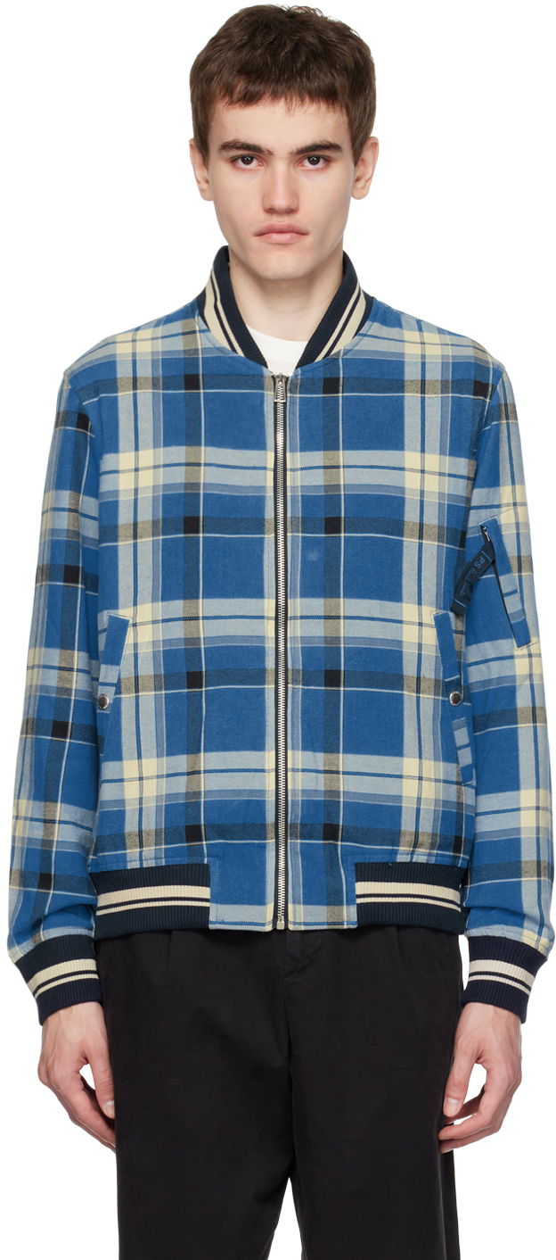 Bomber jakna Paul Smith PS Paul Smith Check Bomber Jacket Modra | M2R-891U-L21829